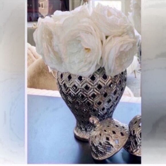 New Silver Ginger Jar with Lid - Picture 9 of 13